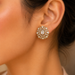 925 Sterling Silver Polki & Moissanite Elegant Statement Stud Earrings for Women