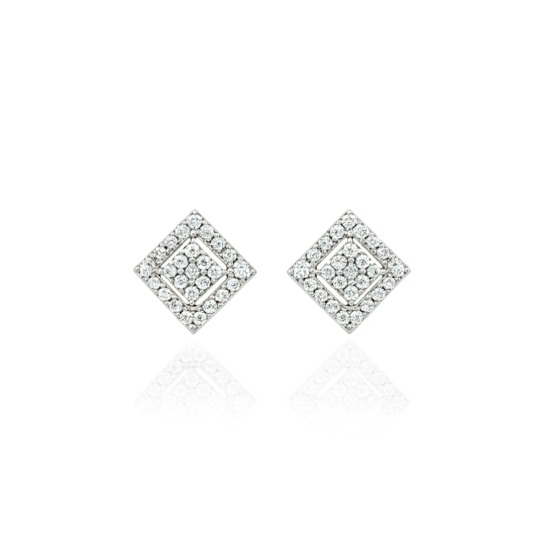 Aurora Square Studs Silver