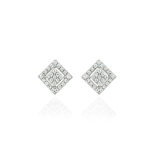 Aurora Square Studs Silver