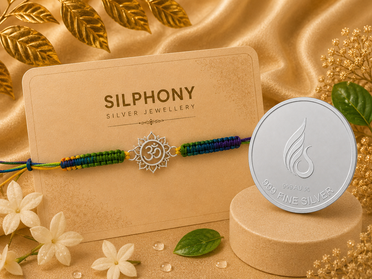 Handmade Om & Sun 925 Silver Hallmarked Rakhi