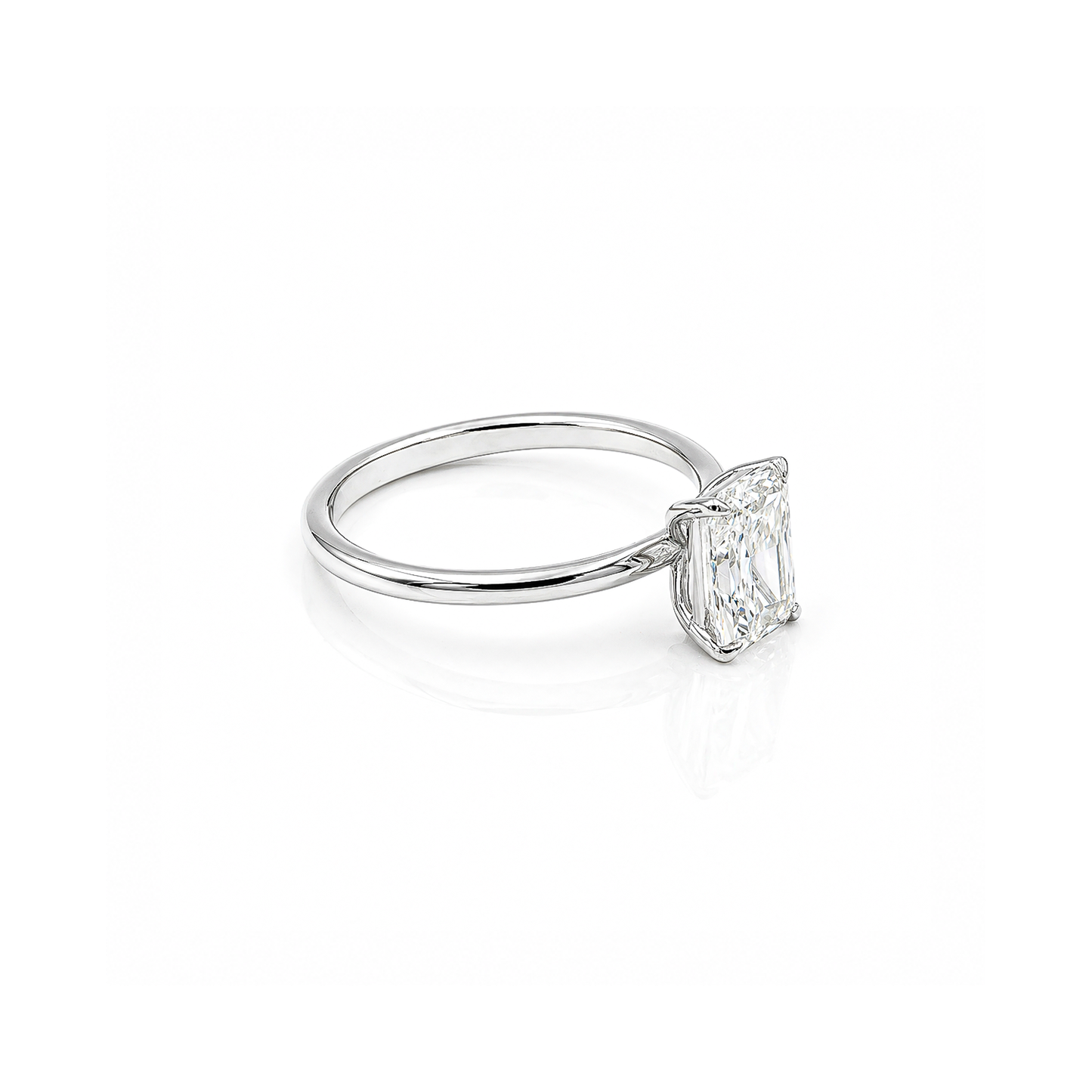 1.58 Ct Lab Grown Diamond 925 Sterling Silver Solitaire Engagement Ring