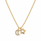 925 Sterling Silver Moon & Star with Moissanite Chain Pendant