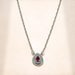 One-of One 92.5 Silver Teardrop Red Simulant Ruby Pendant Necklace