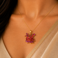 Folk Art 925 Sterling Silver Red Enamel Ethnic Pendant | Hallmarked Jewellery