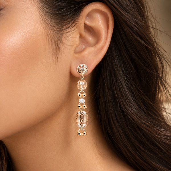 Floral 925 Sterling Silver Long Drop Earrings For Women