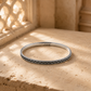 925 Sterling Oxidized Wave Rope Kada Bangle For Women