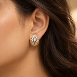 925 Sterling Silver Floral Leaf Stud Earrings for Women