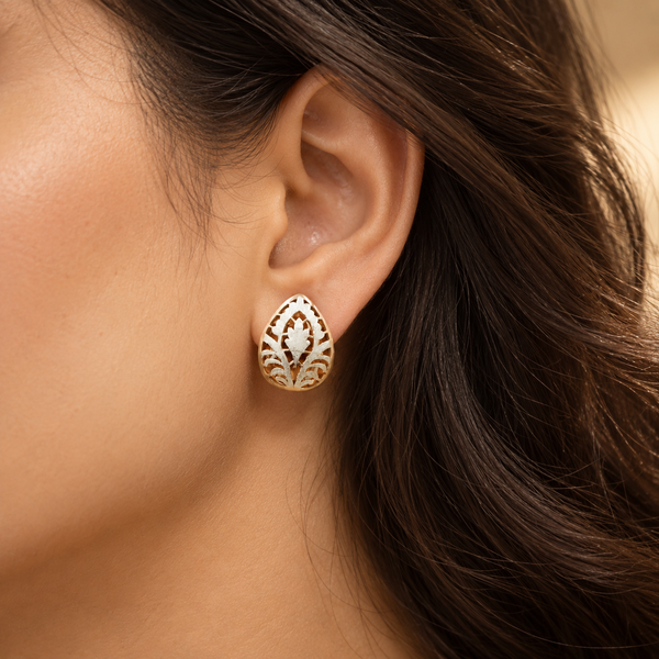 925 Sterling Silver Floral Leaf Stud Earrings for Women