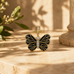 0.15 Ct Natural Diamond Black Butterfly Statement Pendant for Women