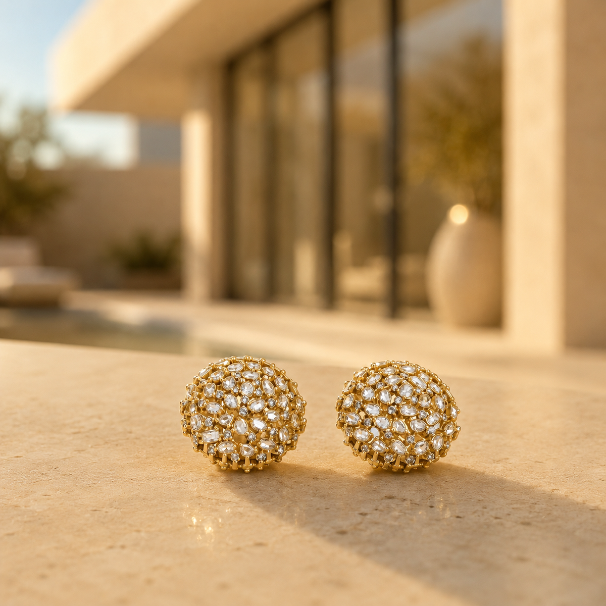 925 Sterling Silver Polki & Moissanite Designer Statement Earrings