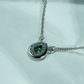 One-of One 92.5 Silver Green Simulant Emerald Pendant Necklace
