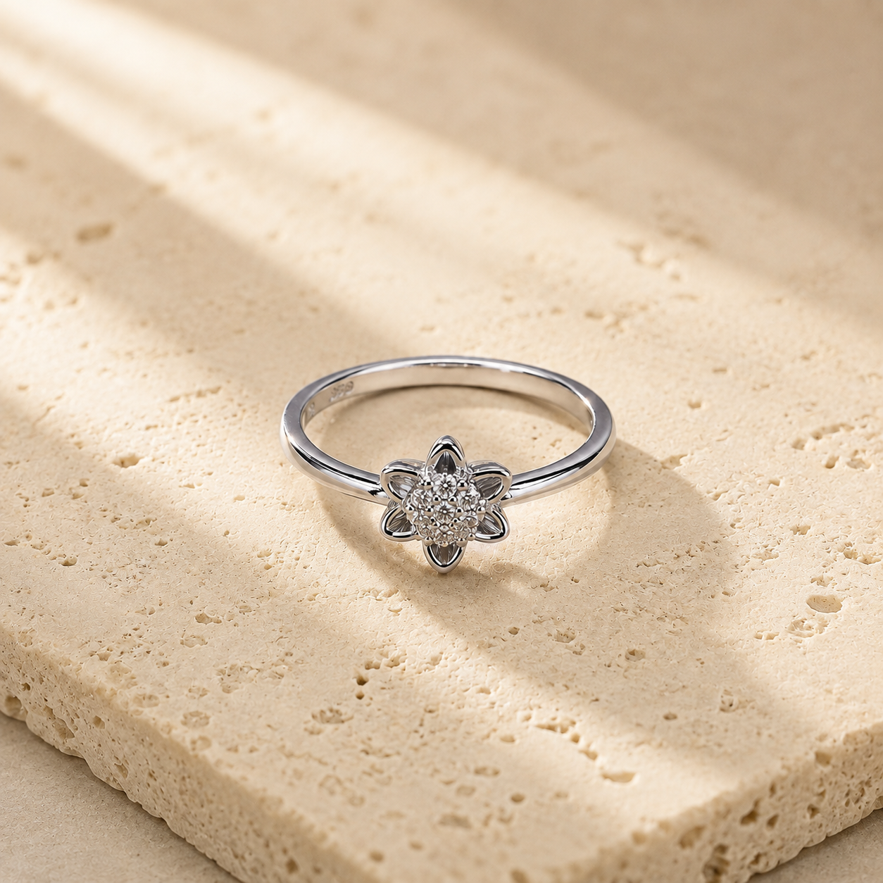Floral Cluster 925 Sterling Silver Statement Ring for Dailywear