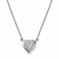 18 Inch 925 Sterling Silver Heart Shape with Moissanite Chain Pendant