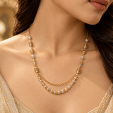 925 Sterling Silver Rose Gold Double Chain Necklace