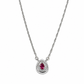 925 Sterling Silver Red Quartz & Moissanite Teardrop Chain Pendant