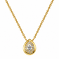 18 Inch 925 Sterling Silver Quartz & Moissanite with Teardrop Statement Chain Pendant