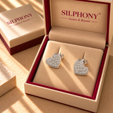 925 Silver Moissanite Pave Heart Stud Earrings