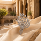 Floral Bouquet Sparkling Leaf & Flower Statement Brooch 925 Silver Jewellery