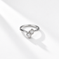925 Sterling Silver Moissanite Double-Stone Bow Ring