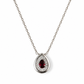16 Inch 925 Sterling Silver Garnet-Red Quartz & Moissanite Chain Pendant