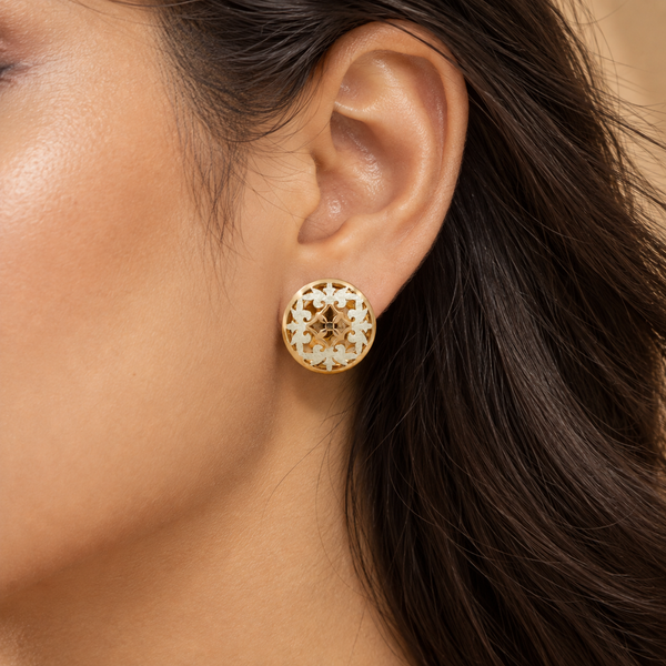 Floral 925 Sterling Silver Filigree Stud Earrings