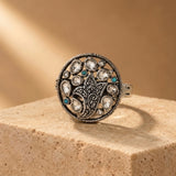 925 Silver Moissanite Round Ring Luxury