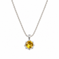 18 Inch 925 Sterling Silver Round Solitaire Quartz with Moissanite Chain Pendant