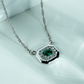 One-of-One 92.5 Silver Simulant Emerald Octagonal Pendant