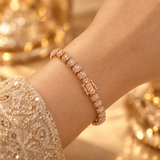 925 Silver Rose Gold Moissanite Tennis Bracelet for Women