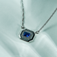 One-of-One 92.5 Silver Simulant Navy Gemstone Octagonal Pendant