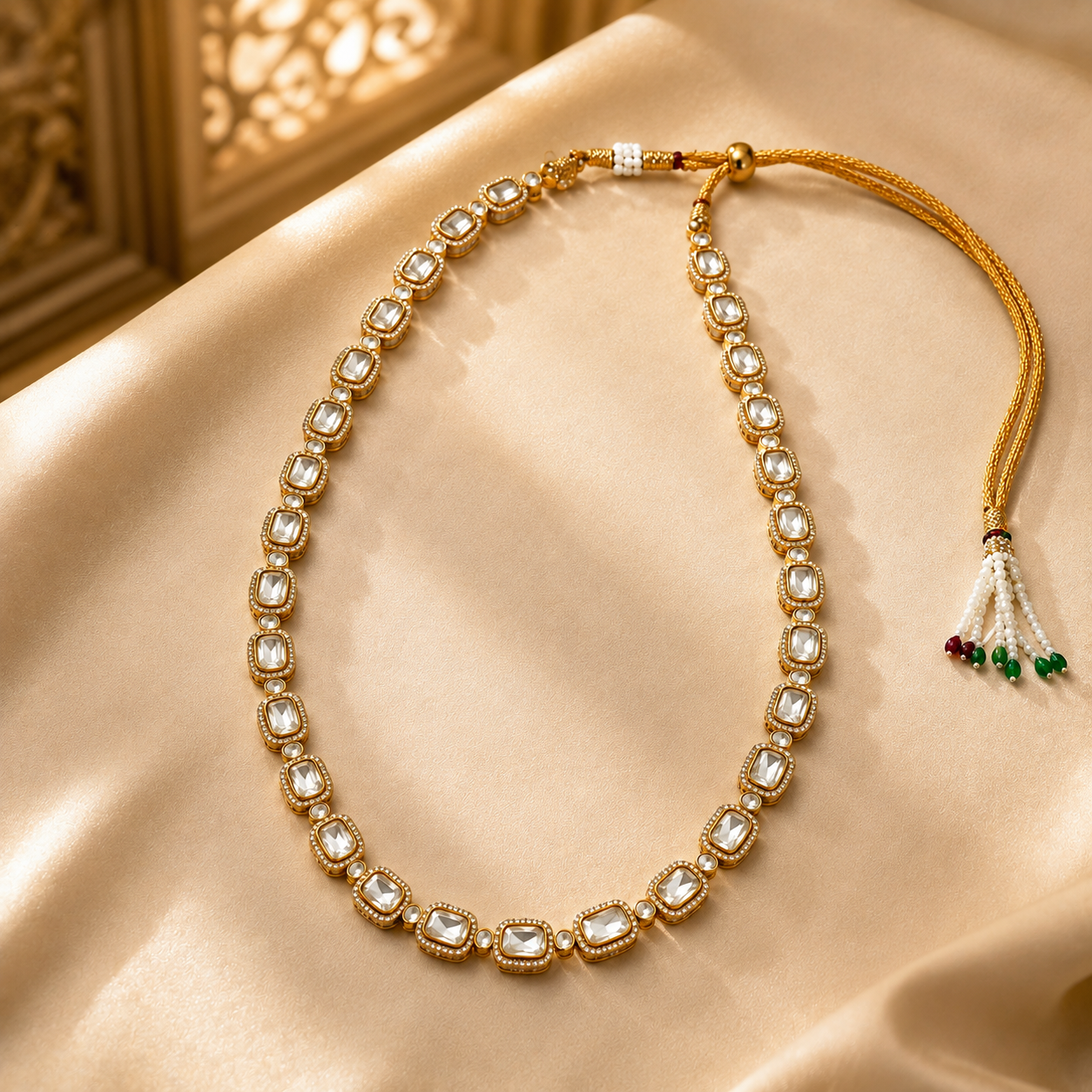 925 Sterling Silver Polki & Moissanite Traditional Statement Jewellery