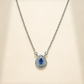 One-of One 92.5 Silver Teardrop Blue Simulant Sapphire Pendant Necklace