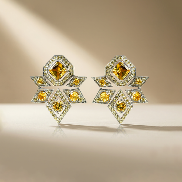 Golden Geometric Statement Earrings