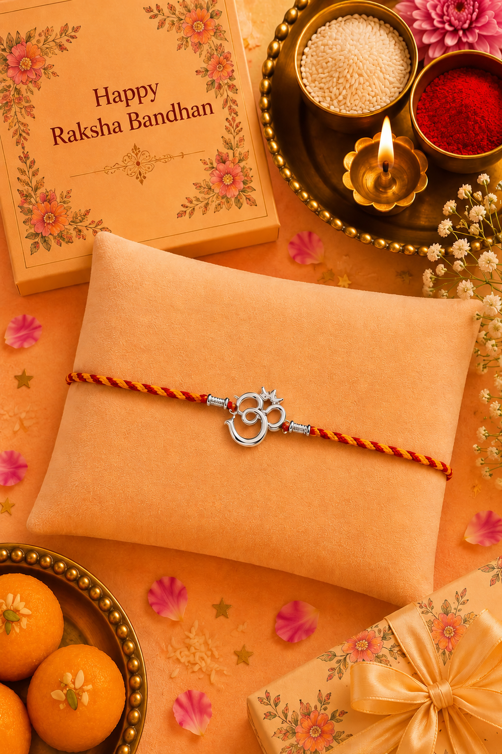 Handmade Om 925 Silver Hallmarked Rakhi