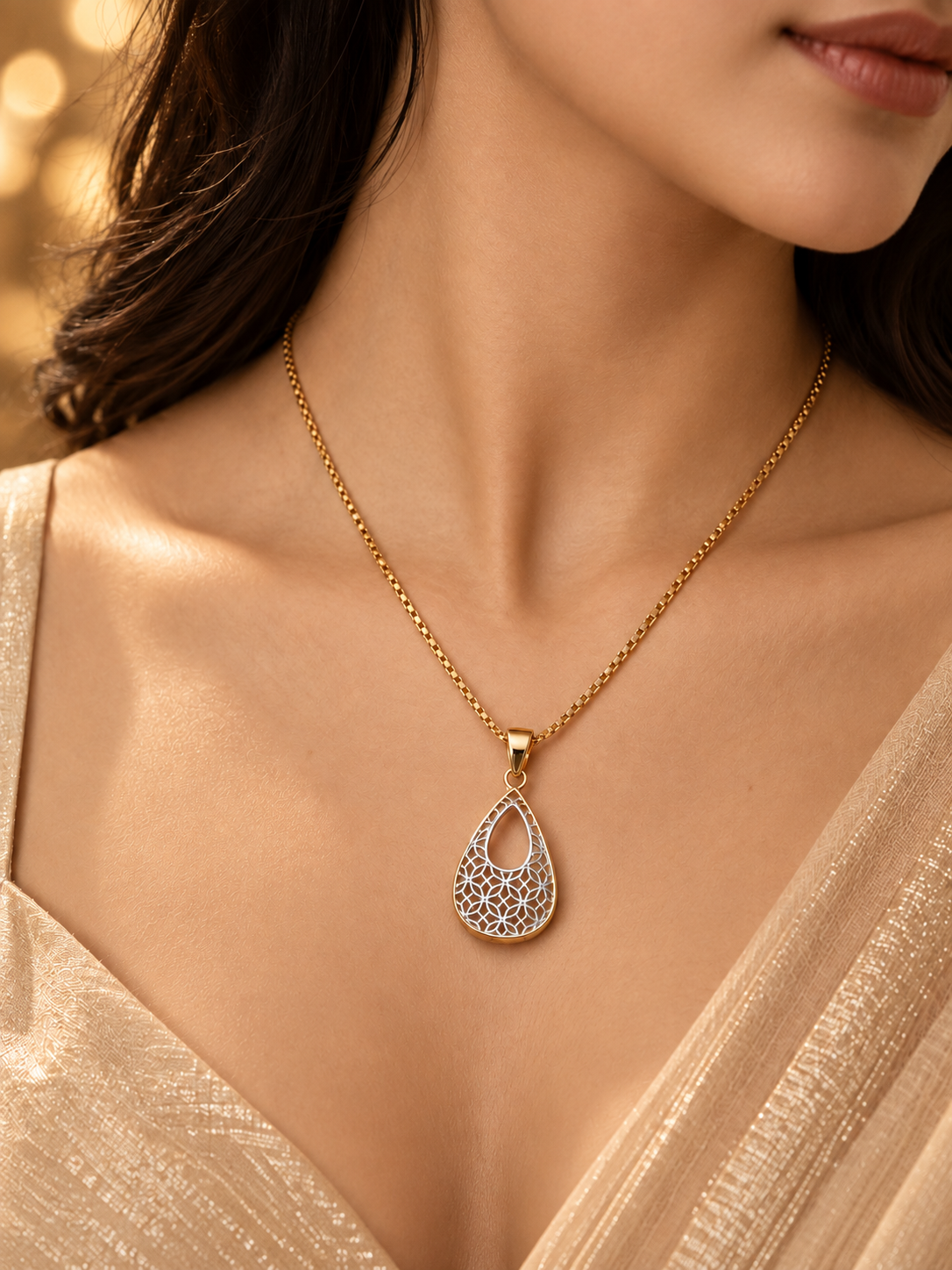 925 Sterling Silver Teardrop Filigree Pendant