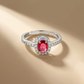 Aura Ruby - Adjustable Silver Ring