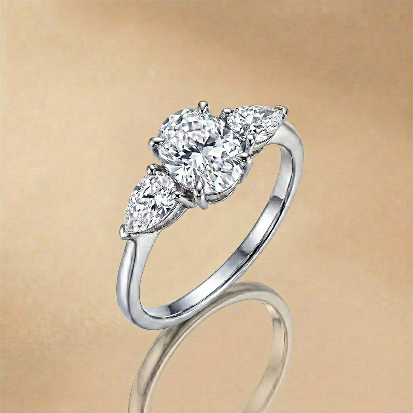 1.65 Ct Lab Grown Diamond 925 Sterling Silver Statement Ring