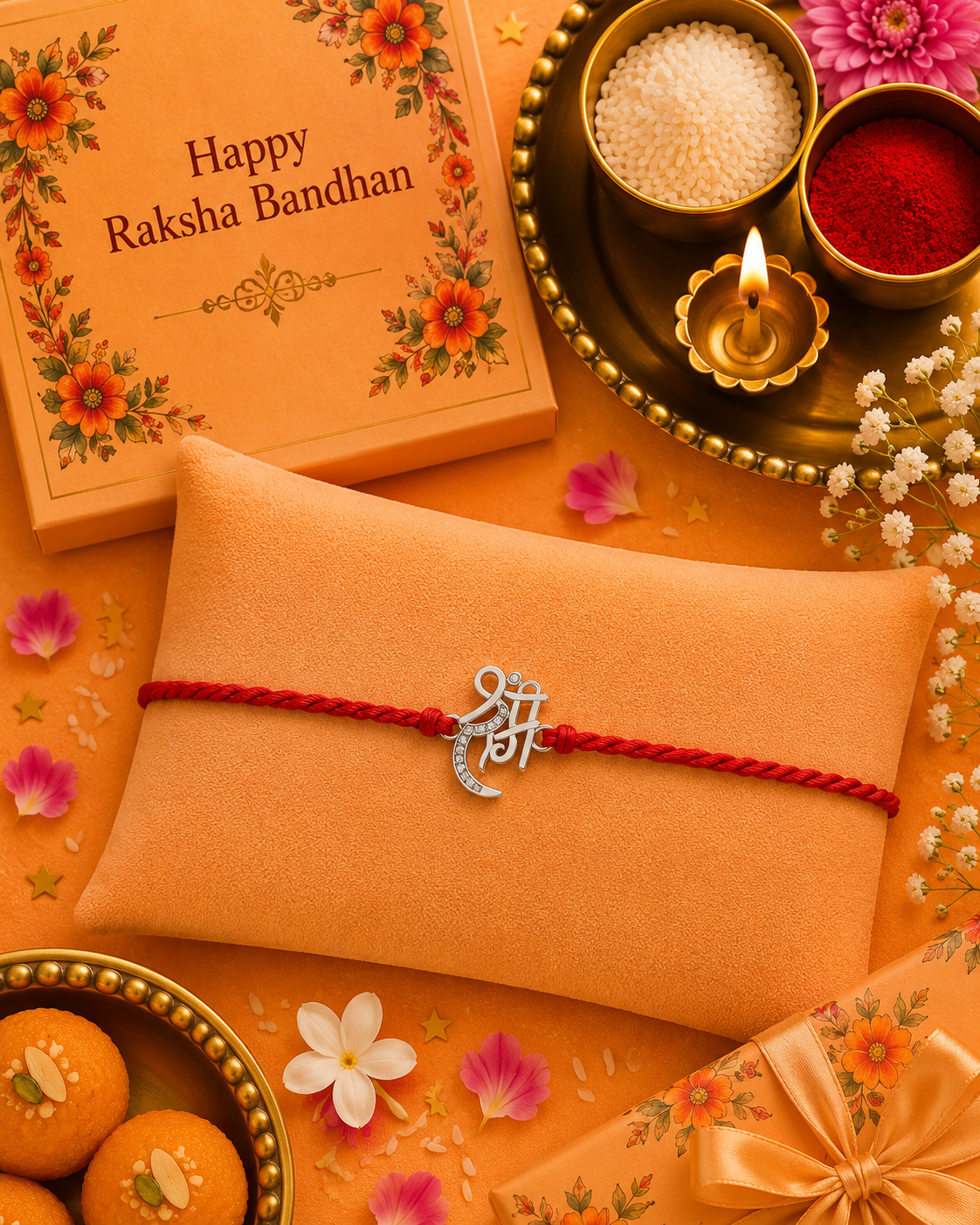 Handmade Shree Ram 925 Silver Hallmarked Rakhi