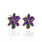 Royal Purple Orchid Statement Stud Earrings