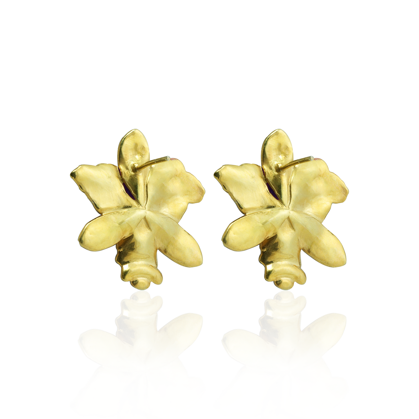 Royal Purple Orchid Statement Stud Earrings