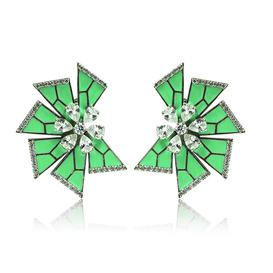 Emerald Starburst Luxe Statement Earrings