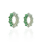 Emerald Blossom Oval Statement Earrings