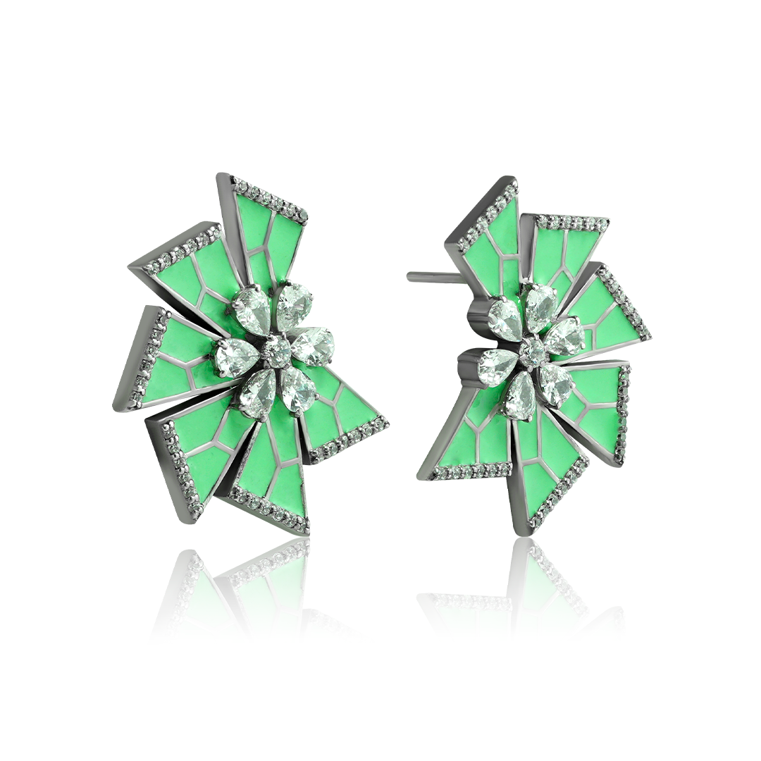 Emerald Starburst Luxe Statement Earrings
