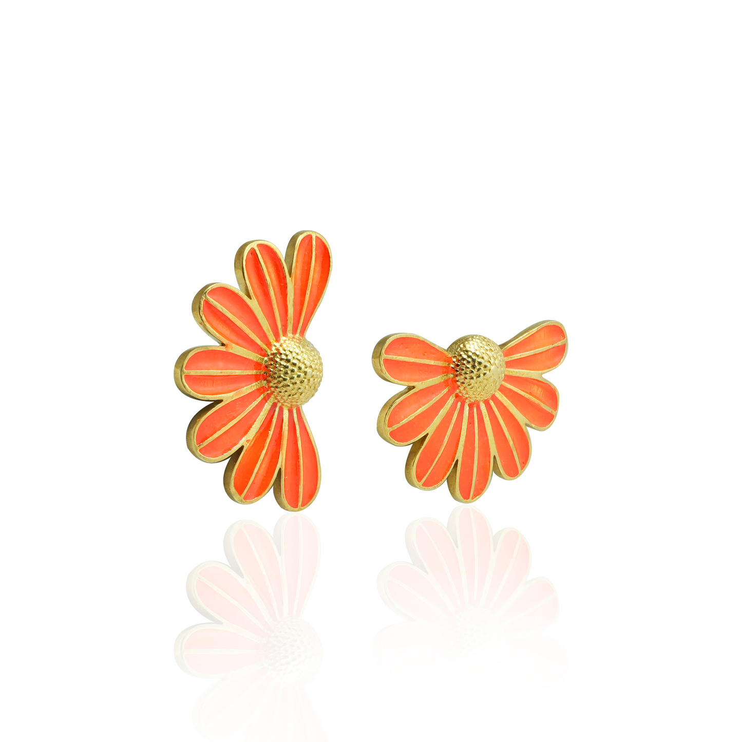 Sunset Daisy Floral Stud Earrings