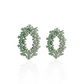 Emerald Blossom Oval Statement Earrings