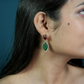 Carved Green Drop Earrings
