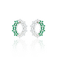 Emerald Blossom Oval Statement Earrings