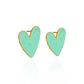 Mint Heart Enamel Earrings