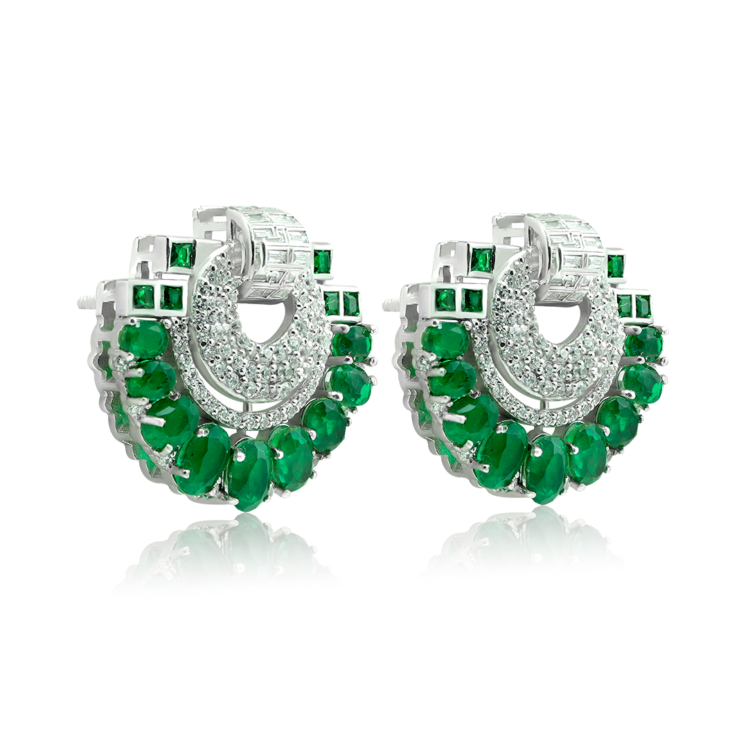 Geode Enamel Fan-shaped Earrings