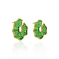 Emerald Mosaic Textured Stud Earrings